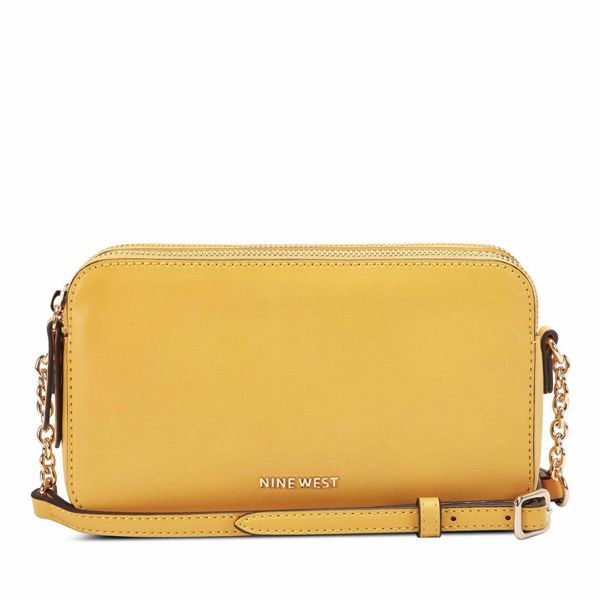 Nine West Penny Double Zip Yellow Shoulder Bag | Ireland 80F98-0A43